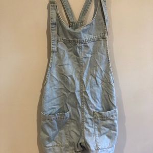 Light wash overalls